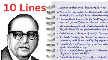 10 lines on Dr B.R. Ambedkar in english | 10 lines on doctor babasaheb ambedkar | Essay on Ambedkar