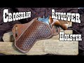 Cross draw pancake style leather holster for a revolver.  Including how to make the pattern