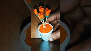 clay orange flower #shortsfeed #ytshorts #shorts #creativeclayideas #clay #flowers