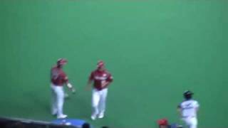 楽天 20110825 楽天が中村選手のショートゴロで先取点を奪う