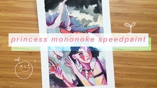 Princess Mononoke | Gouache Speedpaint