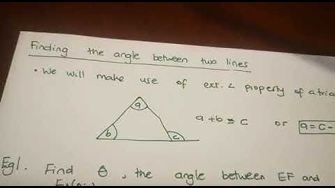 Grade 11 Maths . Finding the angle between two lines