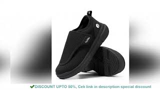 FitVille Extra Wide Men's Diabetic Shoes for Elder Orthopedics Feet Swollen Adjustable Walking Shoe