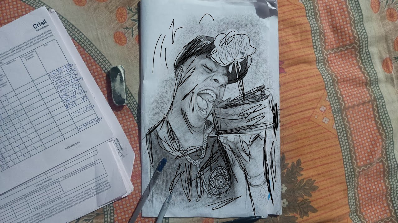 I show speed drawing step by step 