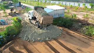 Part 3 Making Road By 5Ton Truck Unloading Soil & Skill Bulldozer Pushing Soil