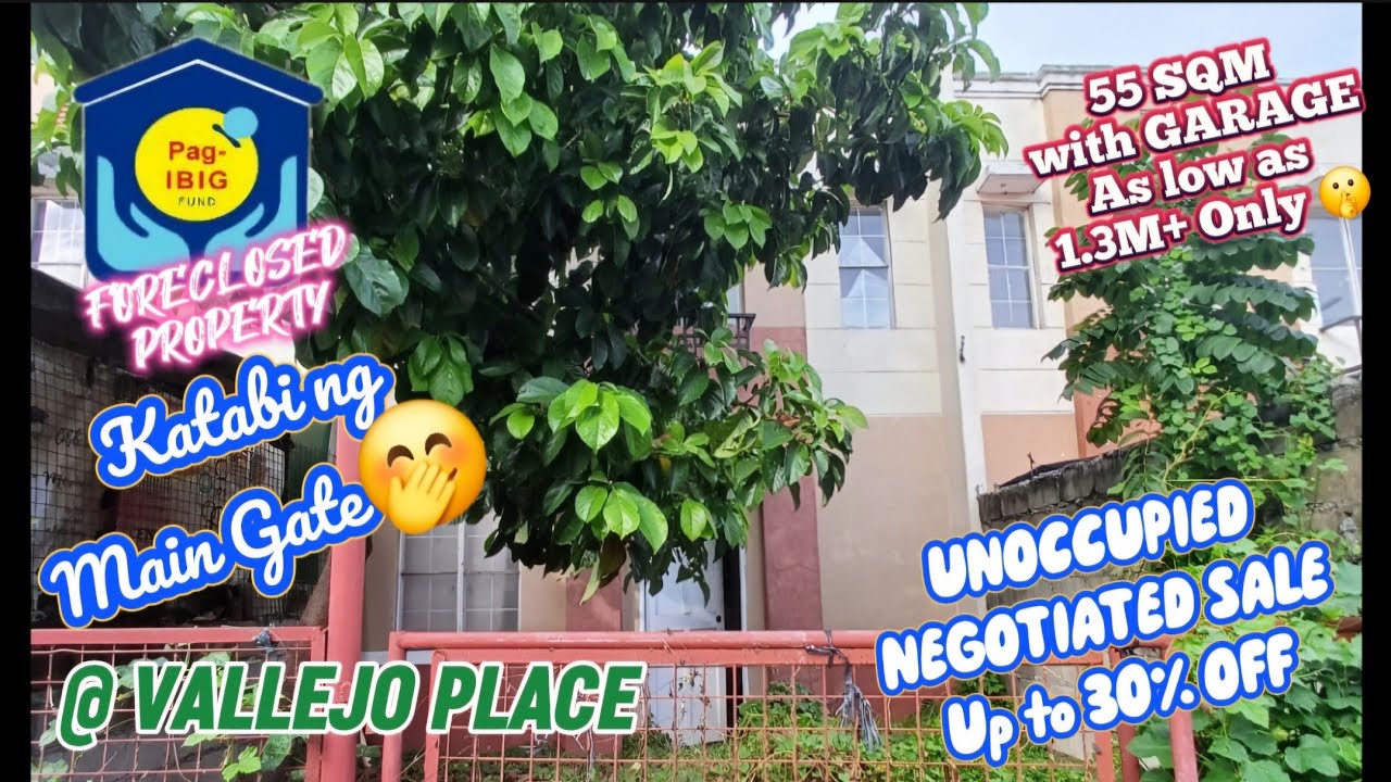55 SQM with Parking - MURANG TOWNHOUSE @ VALLEJO PLACE | PAG-IBIG FORECLOSED PROPERTY