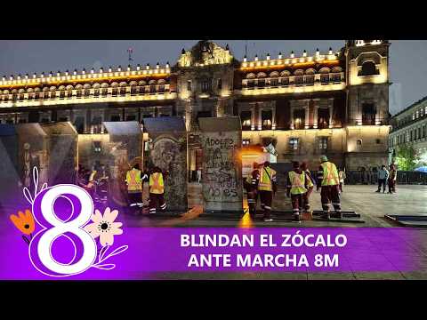 Resguardan Palacio Nacional previo a marcha del 8M en la Ciudad de México