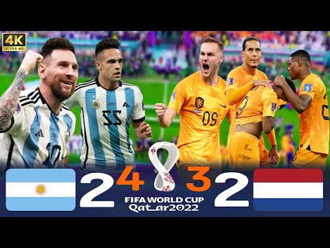 Argentina vs Netherlands Quarter Final 2-2 {4-3} 4K UHD Extended Highlights