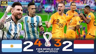 Argentina vs Netherlands Quarter Final 2-2 {4-3} 4K UHD Extended Highlights