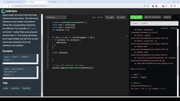 Coderbyte | Hamming Distance| Easy | Solution with JavaScript