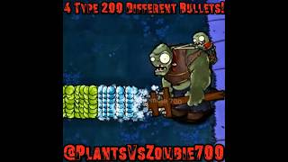 4 Types of 200 Different Bullets vs Zombies Ultimate Power Test #pvz #pvz2 #youtubeshorts #shorts