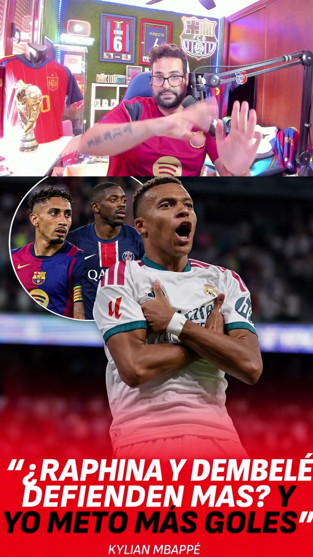 El ego de Mbappé #mbappe #dembele #raphinha #realmadrid #mancuer  #shortvideo