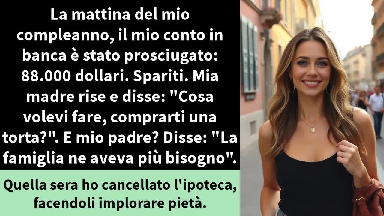 "Abbiamo preso i soldi, Melissa. La famiglia ne aveva più bisogno di Anna." Quelle parole di mio padre mi hanno gelata. Ero appena tornata da una mostra immobiliare e davanti a me c'era mia madre...