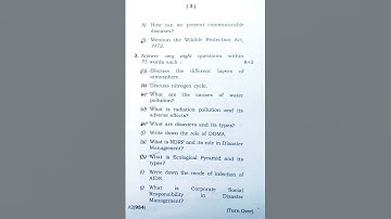 AECC-1 Arts compulsory subject Environmental studies +3 first semester question paper-1 #viralvideo