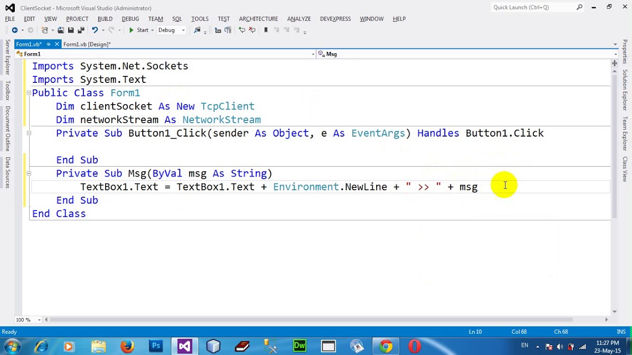 vb 2012  Update New  How to make Client Socket Program in VB NET 2012 Part2End