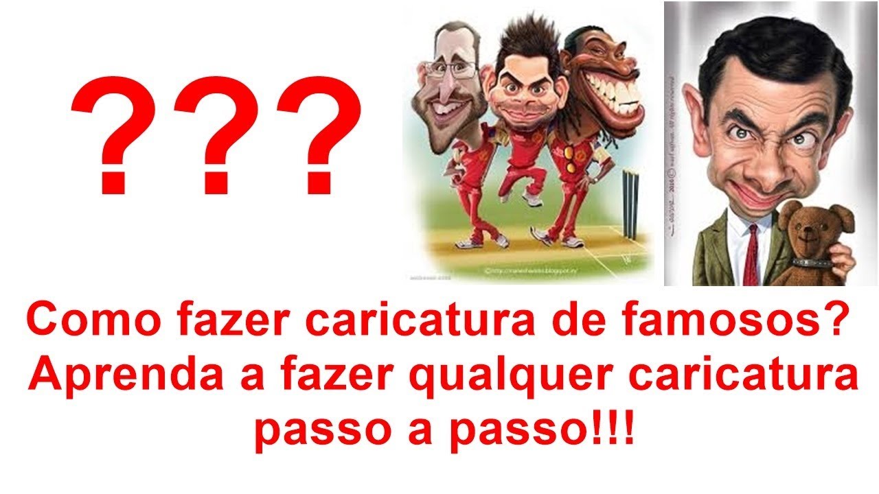 COMO FAZER CARICATURA DE FAMOSOS? APRENDA A FAZER QUALQUER CARICATURA PASSO A PASSO!!