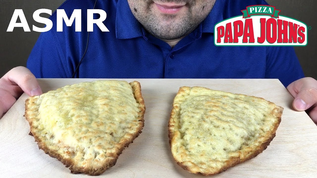 ASMR CALZONE PAPA JOHNS (Eating Sounds) Mukbang *NO TALKING* eating asmr meaning