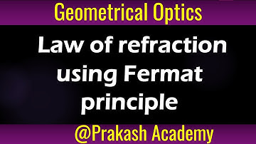 Law of refraction using Fermat principle I Geometrical Optics
