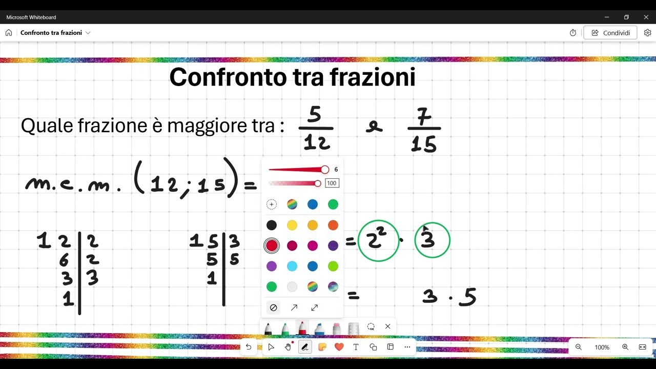 Confronto tra frazioni con denominatore diverso