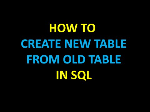 How to create a new table from old table