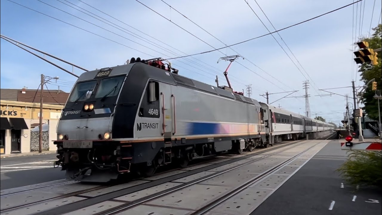 Red 4649 NJ Transit ALP-46A #4649 Train X320 Red Bank NJ - YouTube
