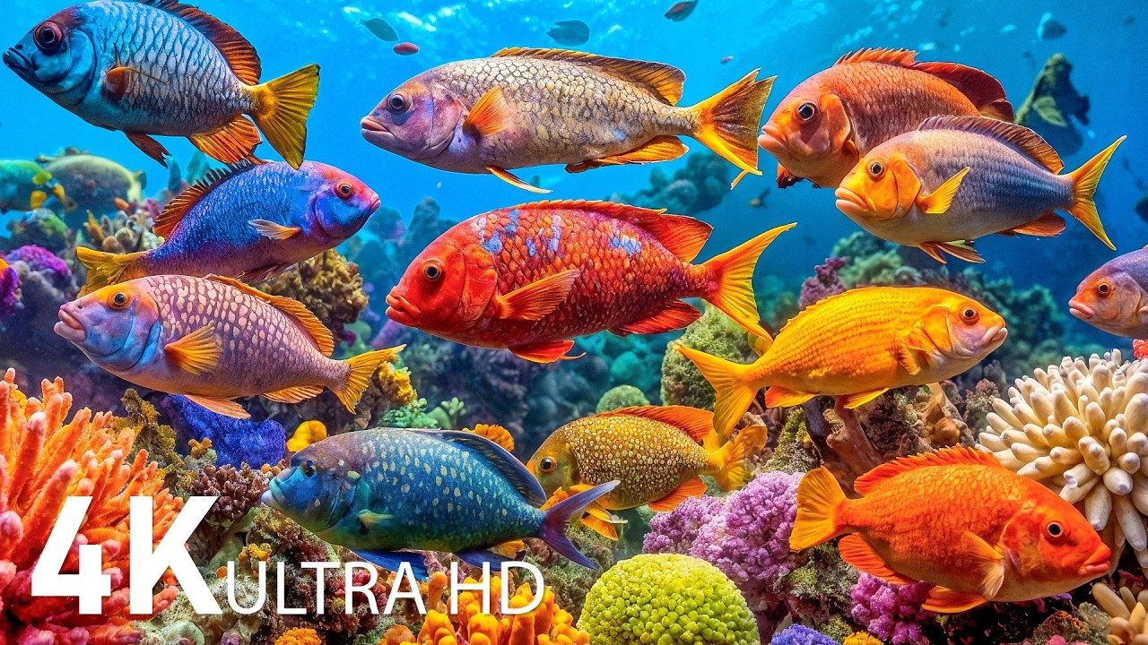 Морская жизнь 4K ULTRA HD 🐠 Экзотическая морская жизнь и спокойная океанская атмосфера для глубоког