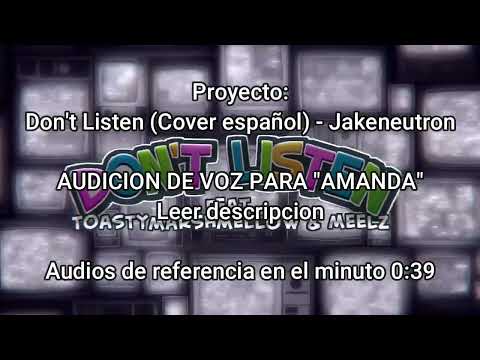 BUSCO VOZ PARA UN COVER| AUDICIONES ABIERTAS PARA LA VOZ DE "AMANDA" (Leer descripcion)