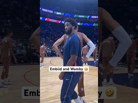 Embiid comparing his height to Wemby 😂 (via NBA TV)