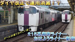 ２０２１年春ダイヤ改正で運用消滅！？　２１５系湘南ライナー