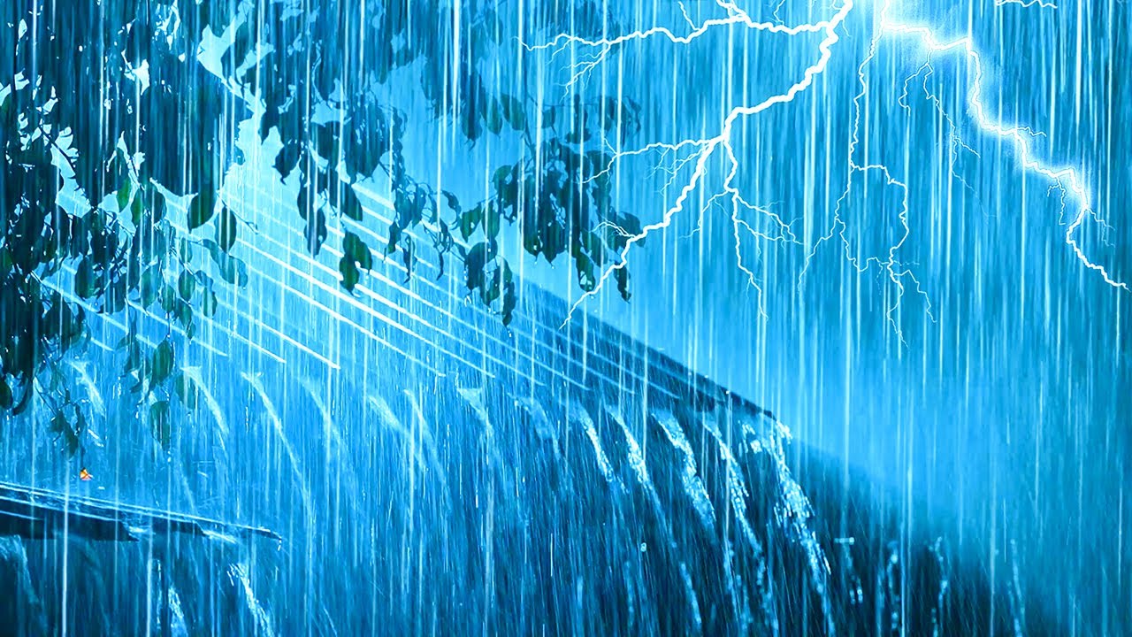 Fall Asleep in a Cozy Hut on a Stormy Night with Pounding Rain & Powerful Thunder on a Metal Roof