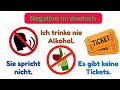 Negation im Deutschen einfach erklärt 🇩🇪 | Nicht, Kein, Nie, Nichts – Mit Beispielen für den Alltag!