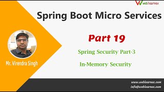 Spring Security | Spring Boot Inmemory Security | In memory Security Spring Boot | Part 19
