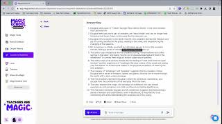 Magic School Text Dependent Questions