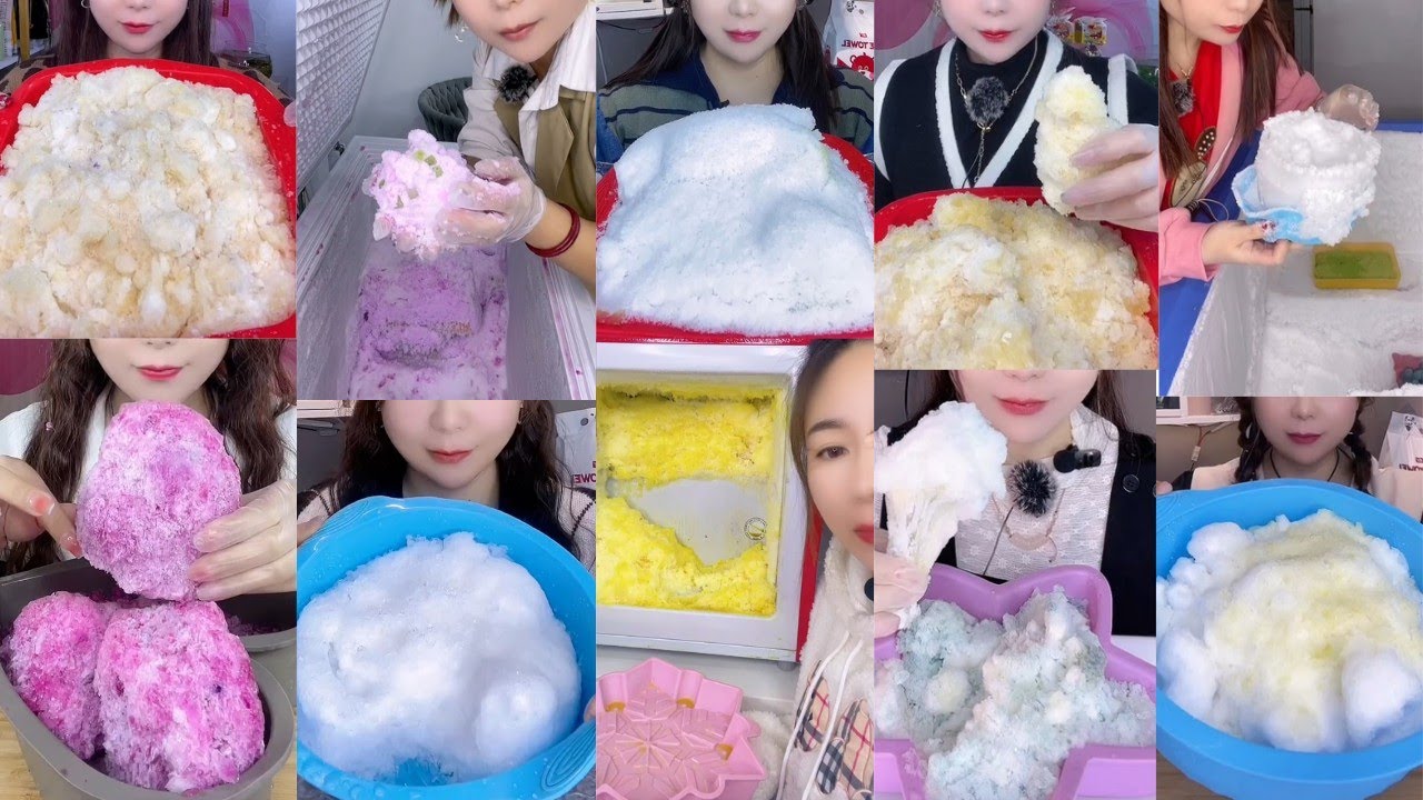 ASMR ICE EATING || HER SOLO FLAVOURED FREEZER FROST ICE EATING || SOFT CRUNCHY FROST BITES ASMR🧊