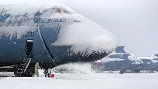 Inside US Air Force Coldest Base Flying Frozen Gigantic Plane