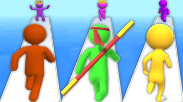 GIANT RUSH vs KUNG FU RUNNER vs SIZE UP RUN RACE 3D COLOR - Triple Game