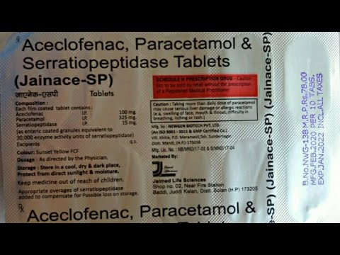Aceclofenac Paracetamol & Serratiopeptidase tablets review in hindi
