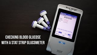 Checking Blood Glucose with a Stat Strip Glucometer