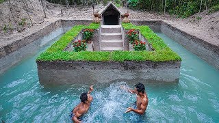 How To Build Swimming Pool Around Secret Underground Temple Tunnel House