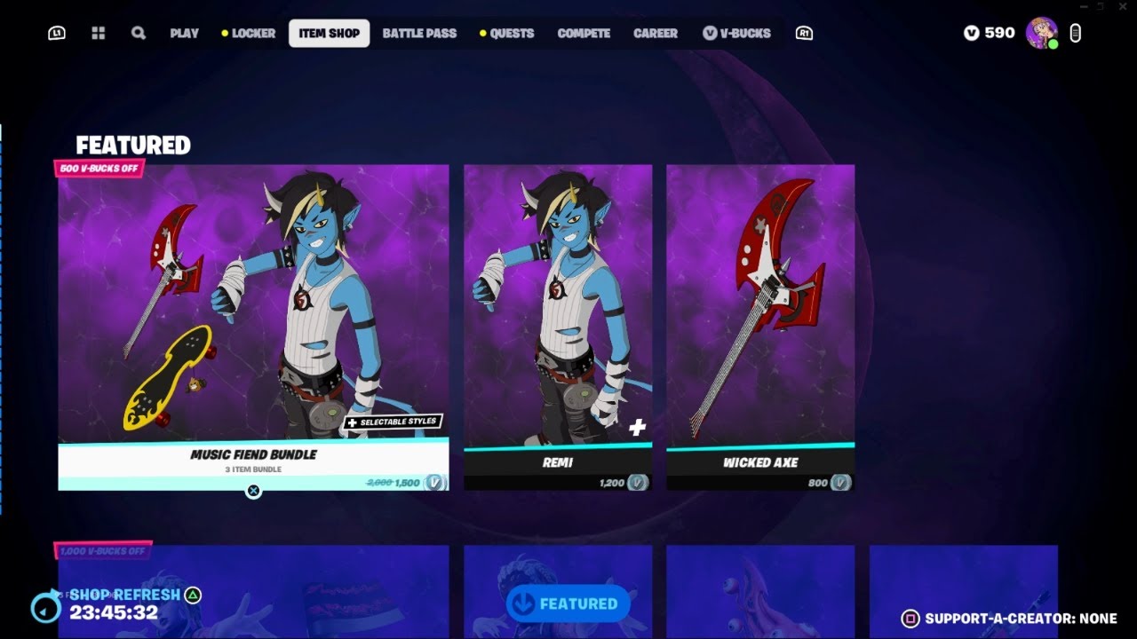 Fortnite | MUSIC FIEND BUNDLE RETURNS | Item Shop 10/30/23