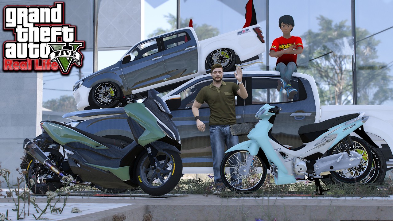 GTA V MOD (Real Life) โนบิตะและซึเนโอะ ซื้อกระบะซิ่งคันใหม่ !! เล่นแบบชีวิตจริง EP.101 #265