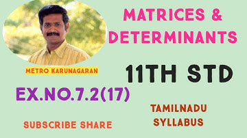 11th Std Maths Ex.7.2(17) If A and B are square matrices of order 3 such that |A|=-1 and |B|=3 find