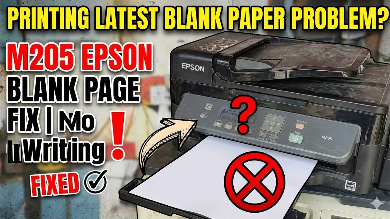 Epson M205 Blank Page Problem fix 100% Solution: - YouTube