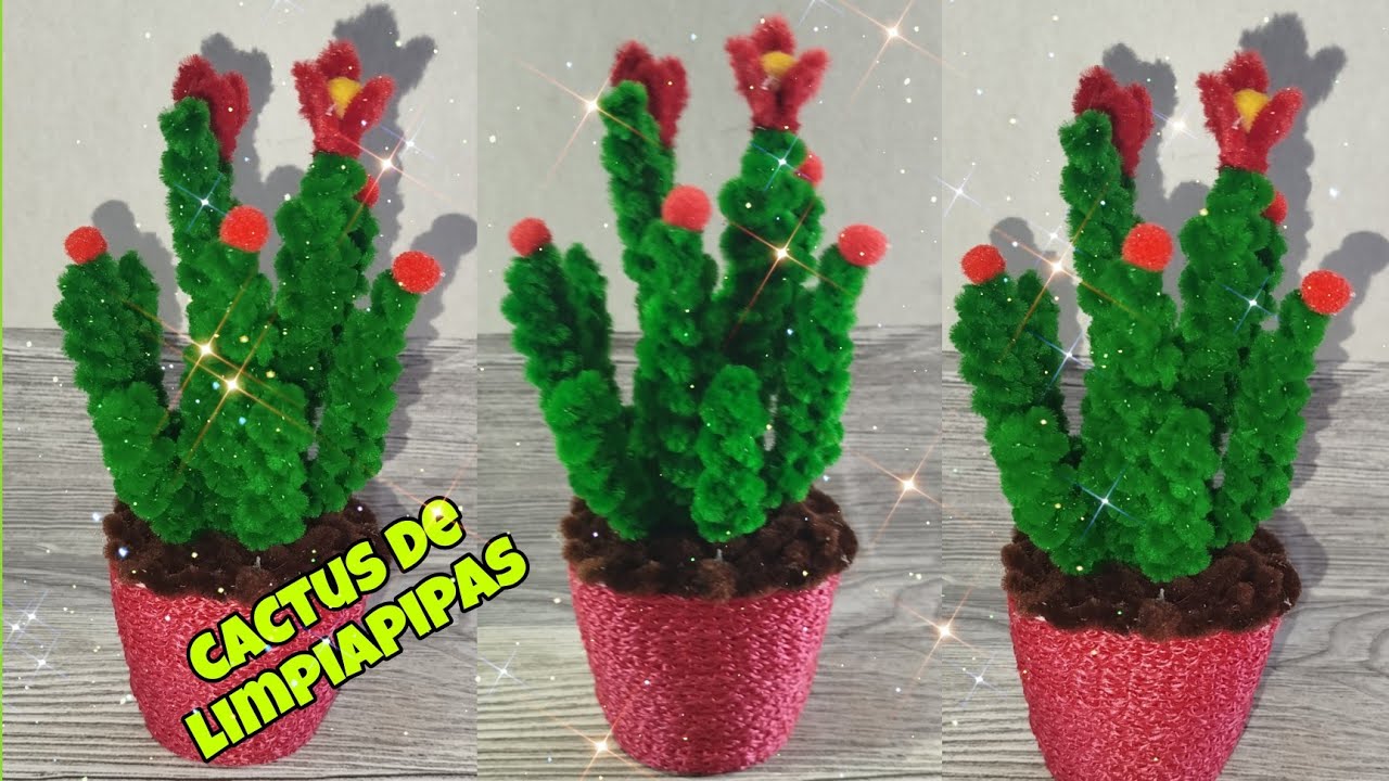 ¡Haz tu propio cactus con limpiapipas! 🌵 DIY fácil y divertido✂️ | Manualidades fáciles y rápidas