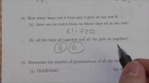 Math 30-2 Permutations and Combinations Review #14