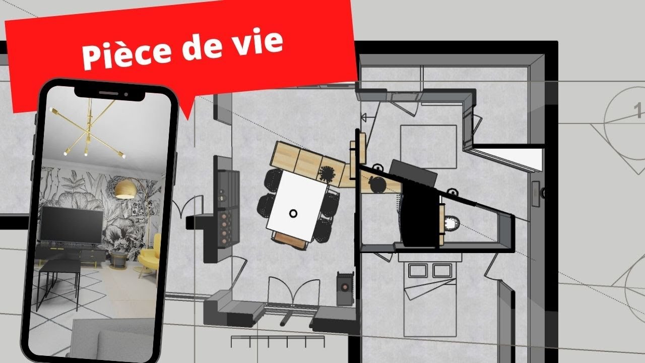 Une piece a vivre 50m2 ou 70m2, trouver la bonne idée déco - YouTube