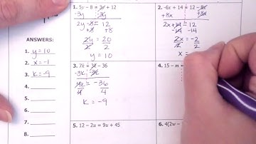 Algebra 1 Big Ideas 1.3: Solving Equations With Variables On Both Sides Pt. 1