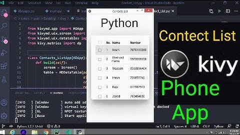 Kivy in Hindi Tutorial in Python #Contect List Page by Ikram