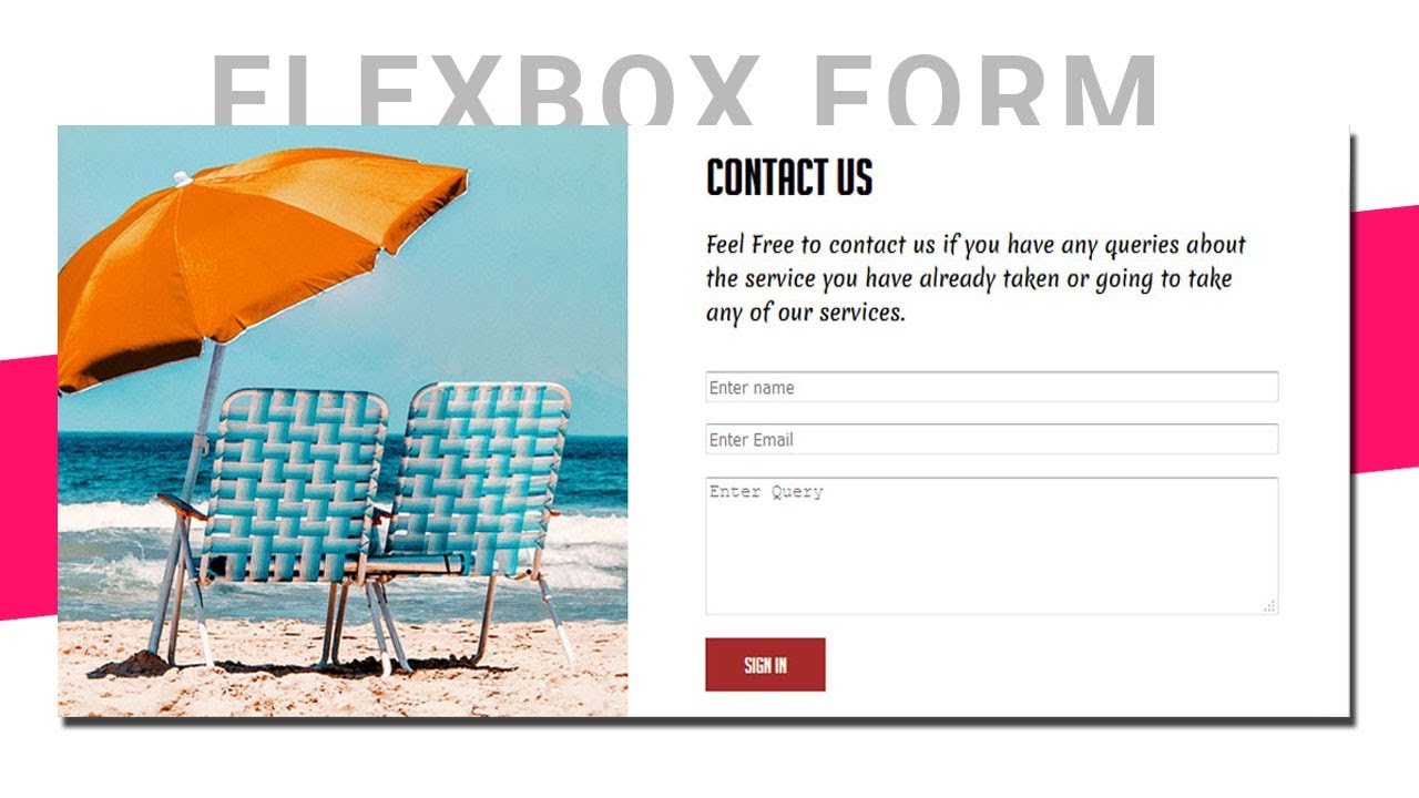 Responsive form design with css Flexbox | CSS form styling examples