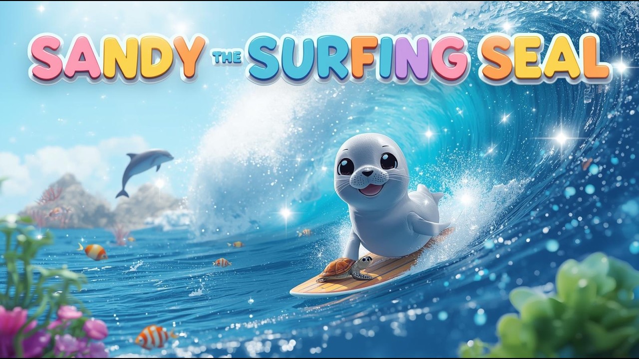 Sandy the Surfing Seal 🏄‍♀️🐢 | Fun Ocean Adventure for Kids 🌊💛